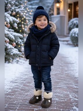 Tendance Kids Sheepskin Winter Boots Size 11 Brown